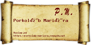 Porkoláb Marióra névjegykártya